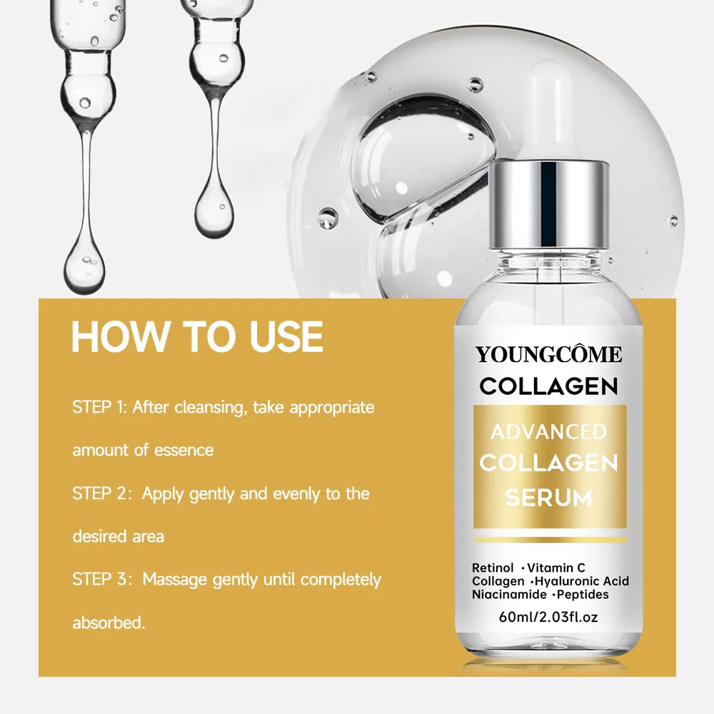 Anti-Aging Facial Hydrolyzed Silk Protein Collagen Thread Ball Serum Moisturiz Hydration Lifting Firm Fine Lines Essence